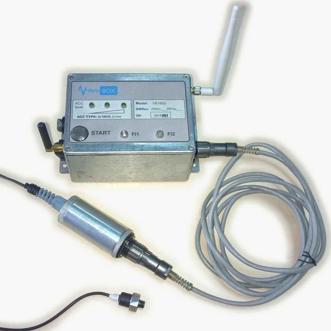 Example of data collection set with VibroBox DVS1703 sensor